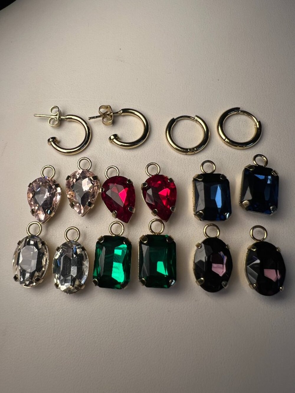 Unwritten Multi-Color Glass Mix and Match Hoop Earring Set